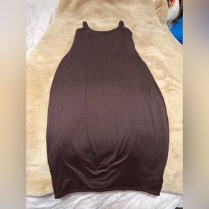 Vuori Halo Essential Dress Brown Tank Midi Built In Bra.  Size M. EUC.
